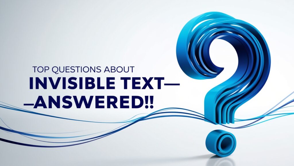 "Top Questions About Invisible Text—Answered!" – A rich FAQ post that attracts long-tail queries.