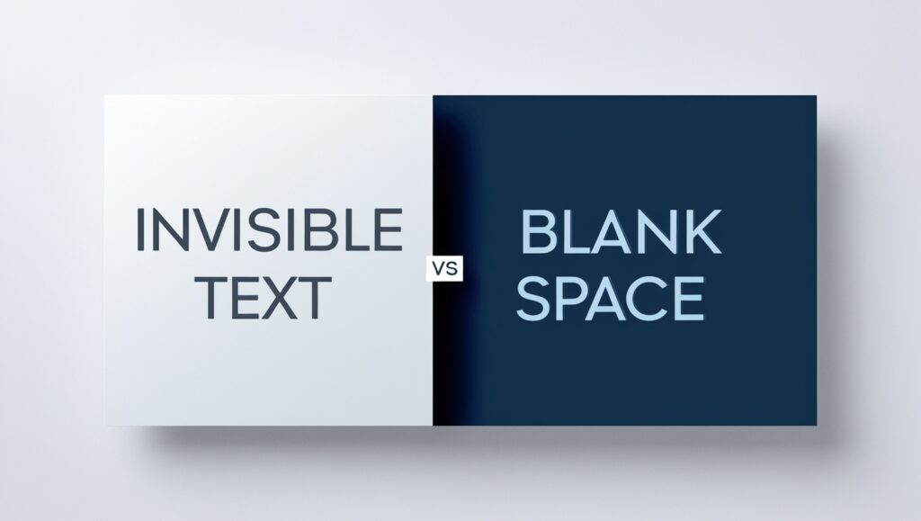 "Invisible Text vs Blank Space: What’s the Difference?" – SEO-focused keyword comparison piece.